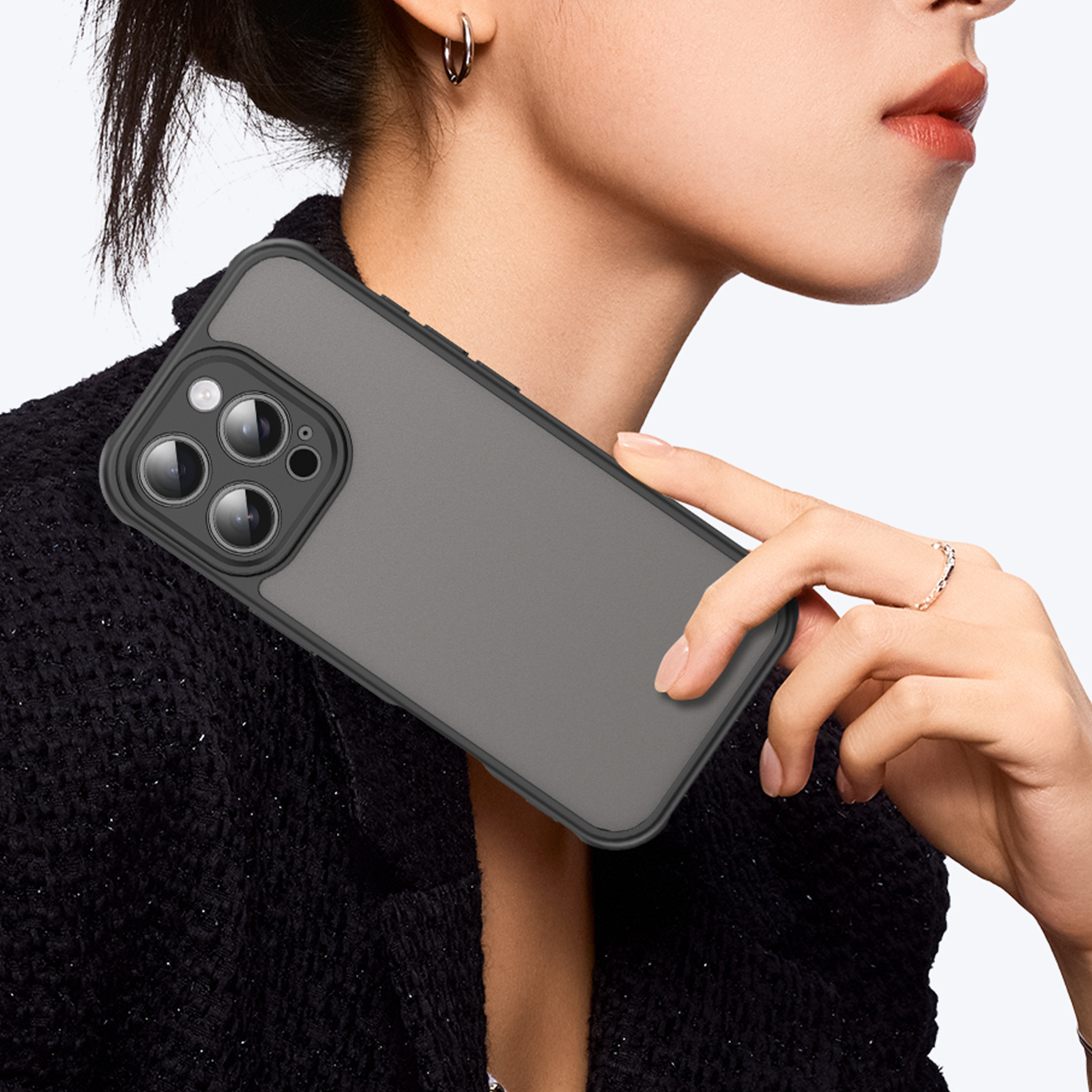 Funda de teléfono mate a prueba de golpes para iPhone 14 15 Pro Max Plus iPhone14 Pro Max, funda trasera acrílica de silicona suave