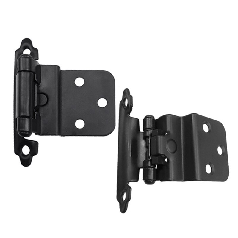 30Pcs Kitchen Cabinet Door Hinges Face Frame Matte Black Self Closing Furniture Cupboard Hinges Hardware