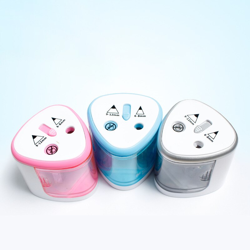 2 Double Pencil Sharpener Tool Changer 3 Color Holes Home School Office Desktop Automatic Electric Students Supplies Safety