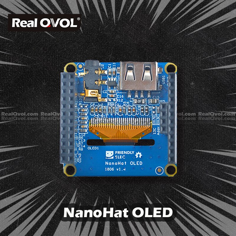 RealQvol FriendlyELEC NanoHat OLED for NanoPi NEO/NEO2/NEO Air/NEO Plus2/NEO Core/Core2 0.96 128*64