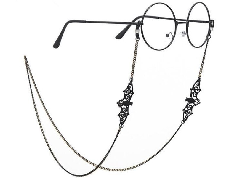 Lolita punk bat pendants glasses girl chain cos harajuku glasses D030: Default Title