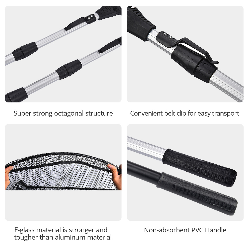 KastKing 90cm,160cm,210cm Folding Fishing Net Triangular Landing Fishing Network 3 Section Telescopic Hand Fish Net