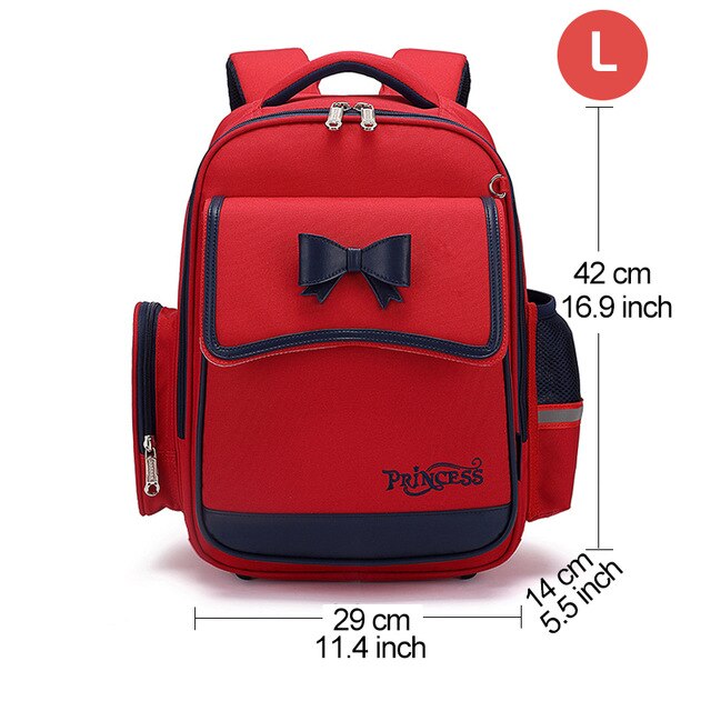 Rugzak voor basisschoolmeisjes, waterdicht, roze oxford-stof, schooltas voor kinderen, rugzak voor meisjes, schattige strik voor kinderen: 1520 rood-l
