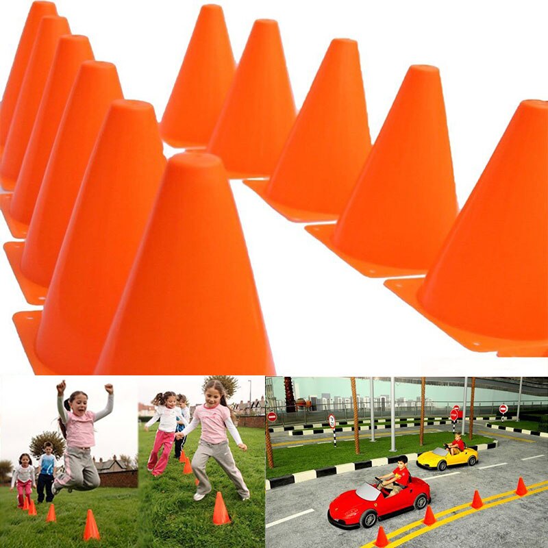 Conos de tráfico de plástico para entrenamiento deportivo de niños y adultos, cono de tráfico de 18cm, 12 piezas, para gimnasio en casa, entrenamiento de fútbol, barrera de fútbol