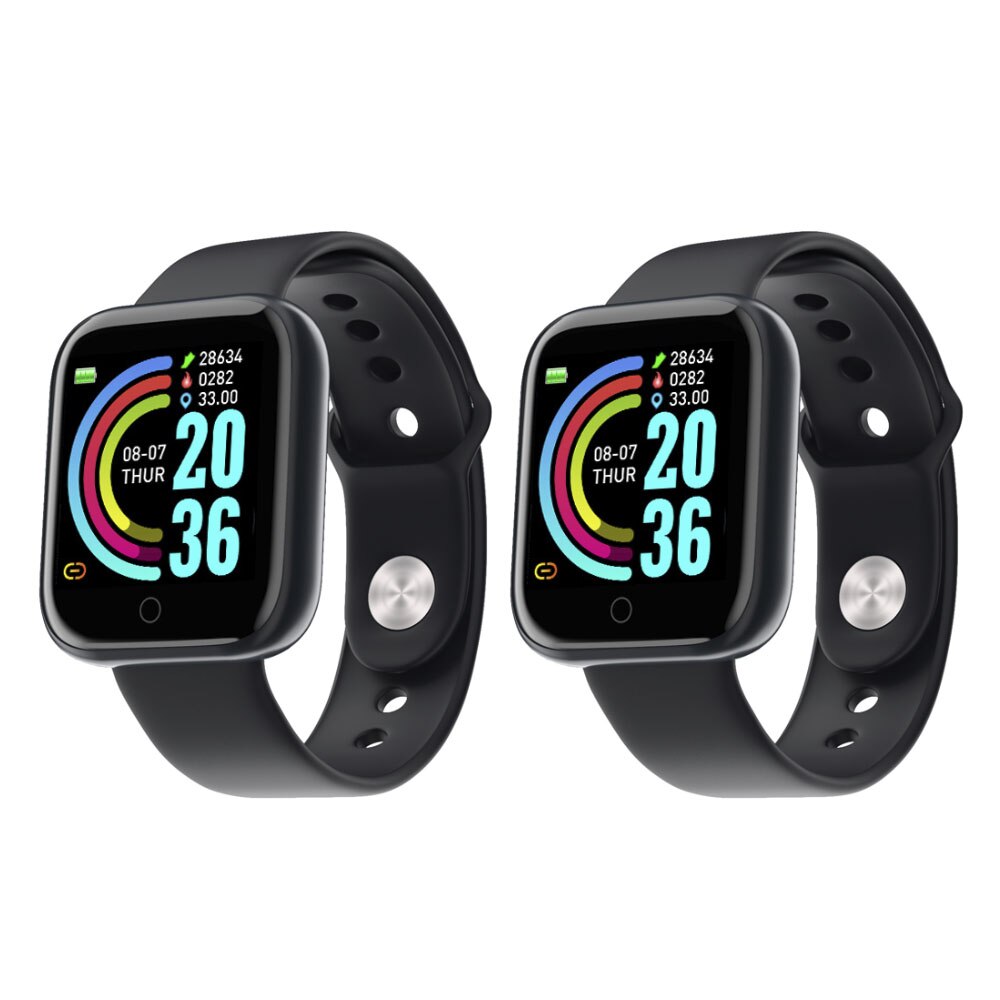 2PCS Y68 Smart Watch Fitness Tracker Blood Pressure Smartwatches Waterproof Heart Rate Monitor Bluetooth Smart Wristwatch: 2A