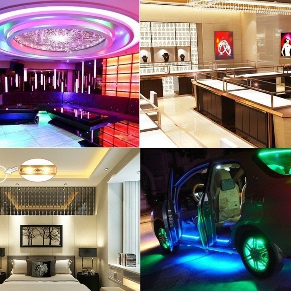 Tira de luces Led 3528 Rgb Smd 3528 con mando a distancia, luz Led de 300 colores con mando a distancia infrarrojo de 44 teclas