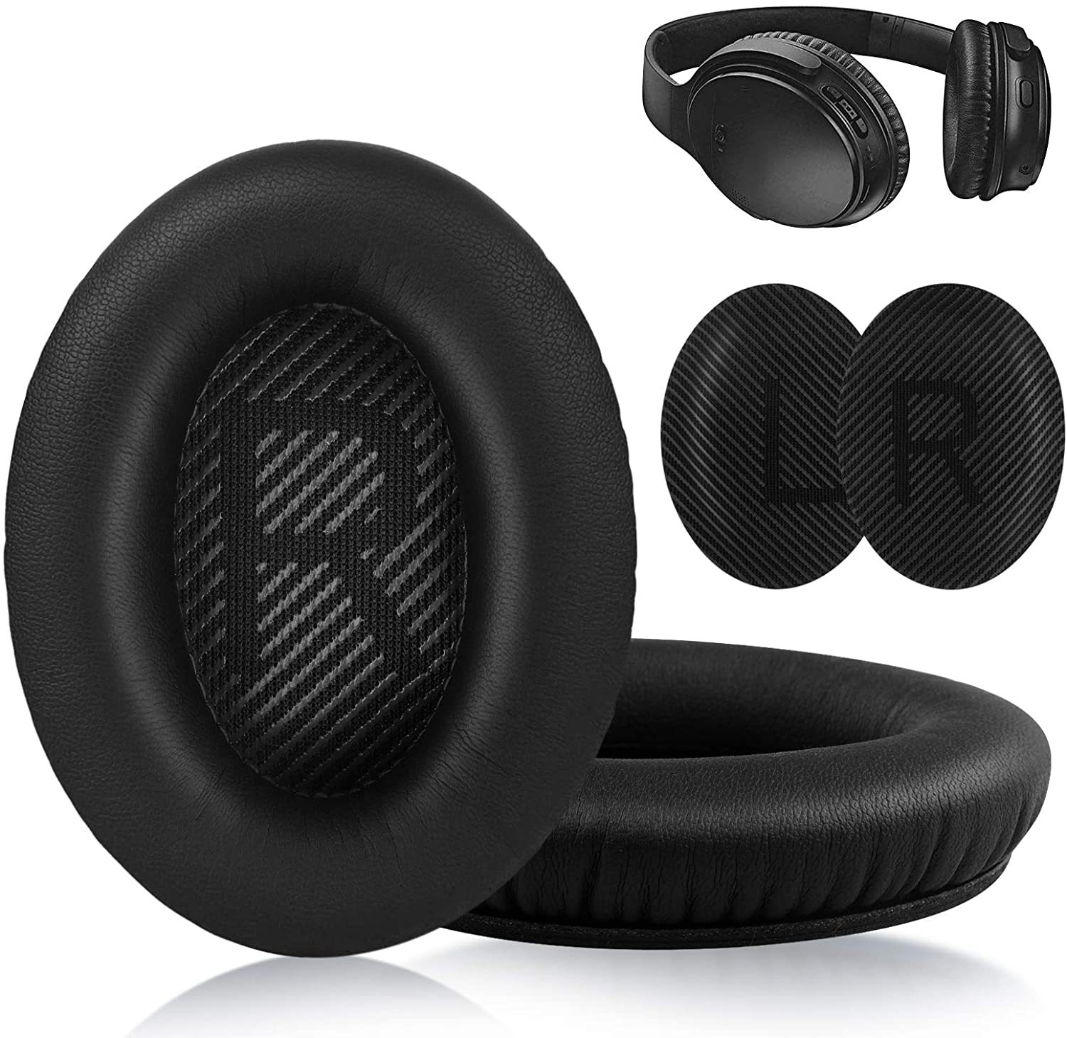 Professionele oorkussens voor BOSE QC35 voor QuietComfort 35 & 35 ii BOSEQC35 QC2, AE2, AE2i QC15 AE2 SoundTrue hoofdtelefoonkussen: Black
