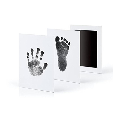 Baby Care Niet Giftig Baby Handafdruk Footprint Opdruk Kit Baby Souvenirs Casting Pasgeboren Voetafdruk Stempelkussen Baby Klei Speelgoed: Black