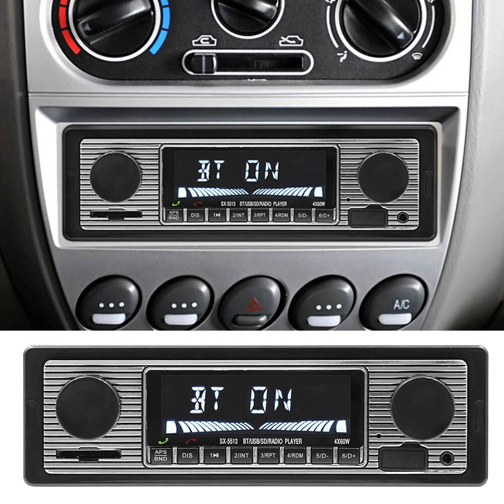 LCD Car MP3 Player FM 12V Bluetooth 87.5-108M Replacement Auto Stereo Retro