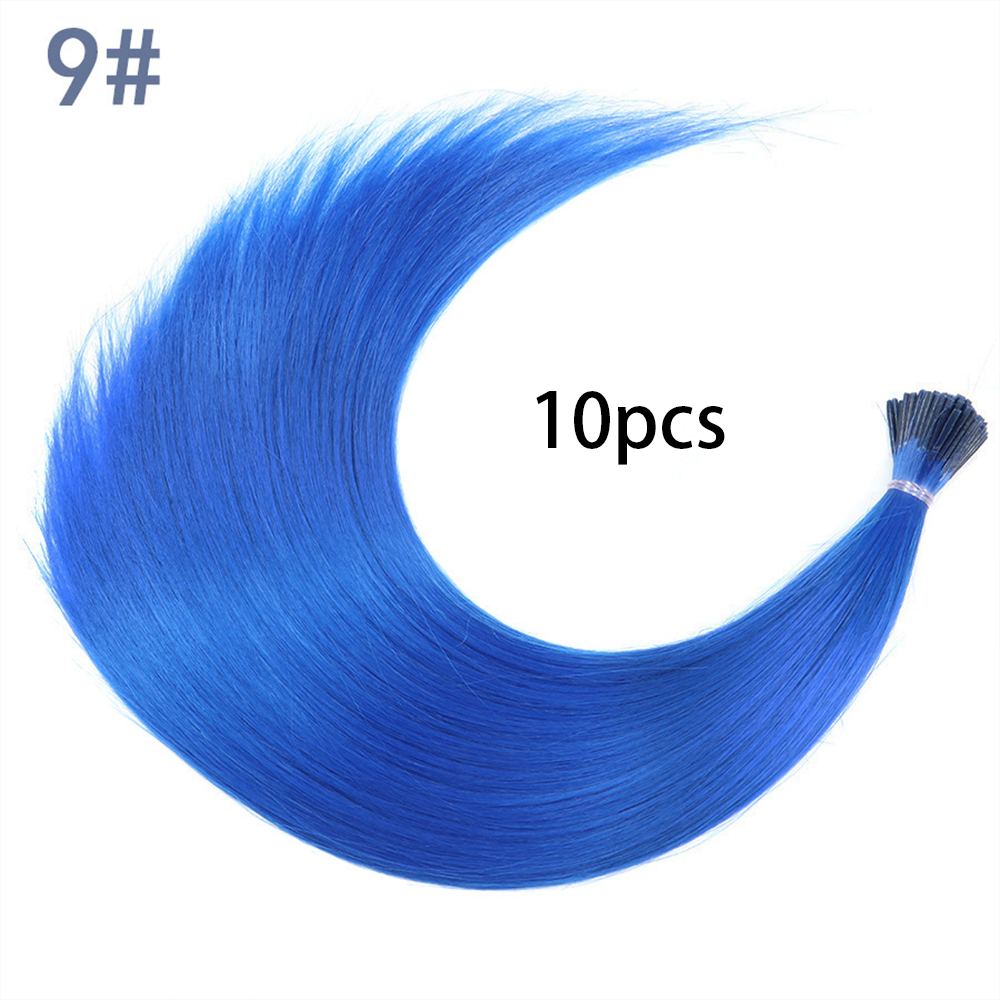 Extensiones de cabello sintético de color I-Tip Stick, pelo liso de 16 pulgadas para mujeres, alta temperatura, 10 hebras/paquete de colores: T1B / 4 / 30