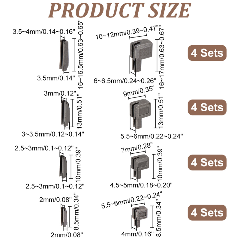 12 Sets Metal Zipper Latch Slider Retainer #3#5#8#10 Insertion Pin Zipper Bottom Zipper Stopper for Metal Zipper Repair Zip