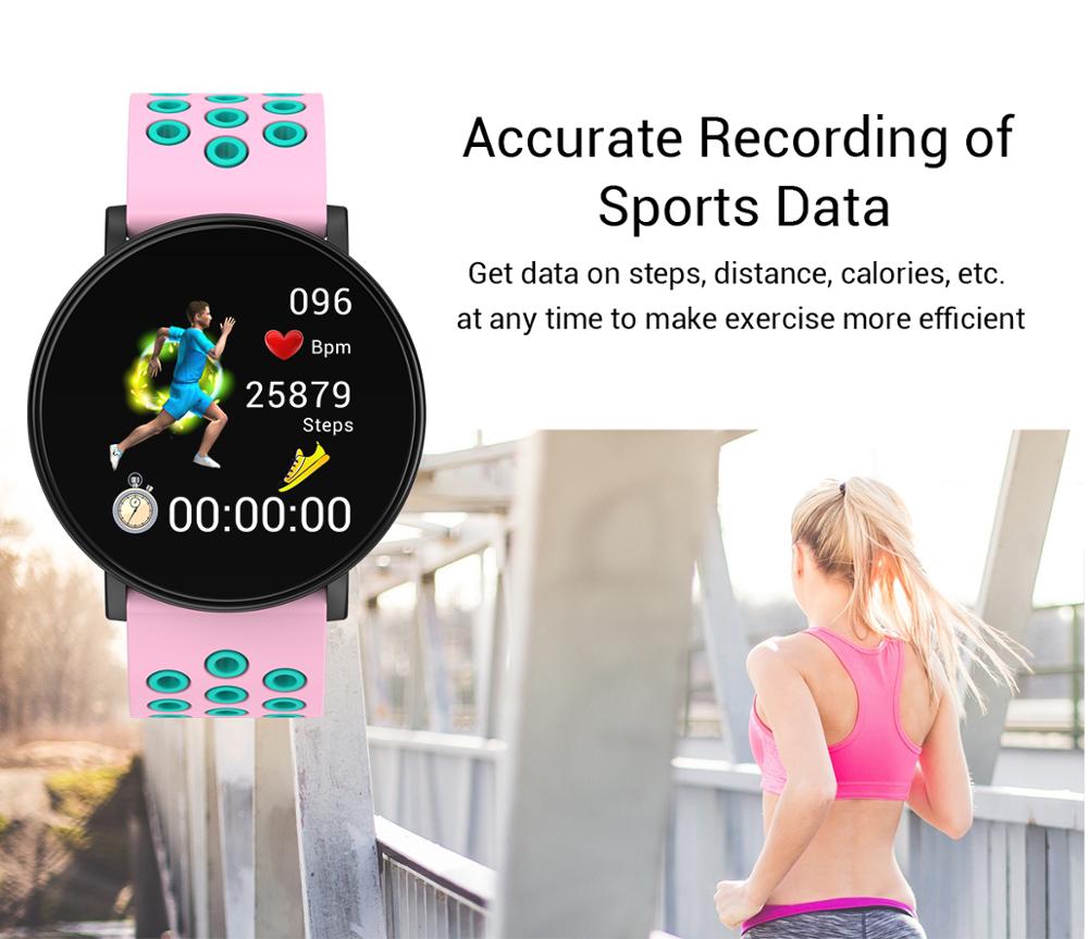 W8 smart armbånd pulsmåler tracker skridttæller blodtryk stillesiddende opkald besked påmindelse søvn tracker sportsur