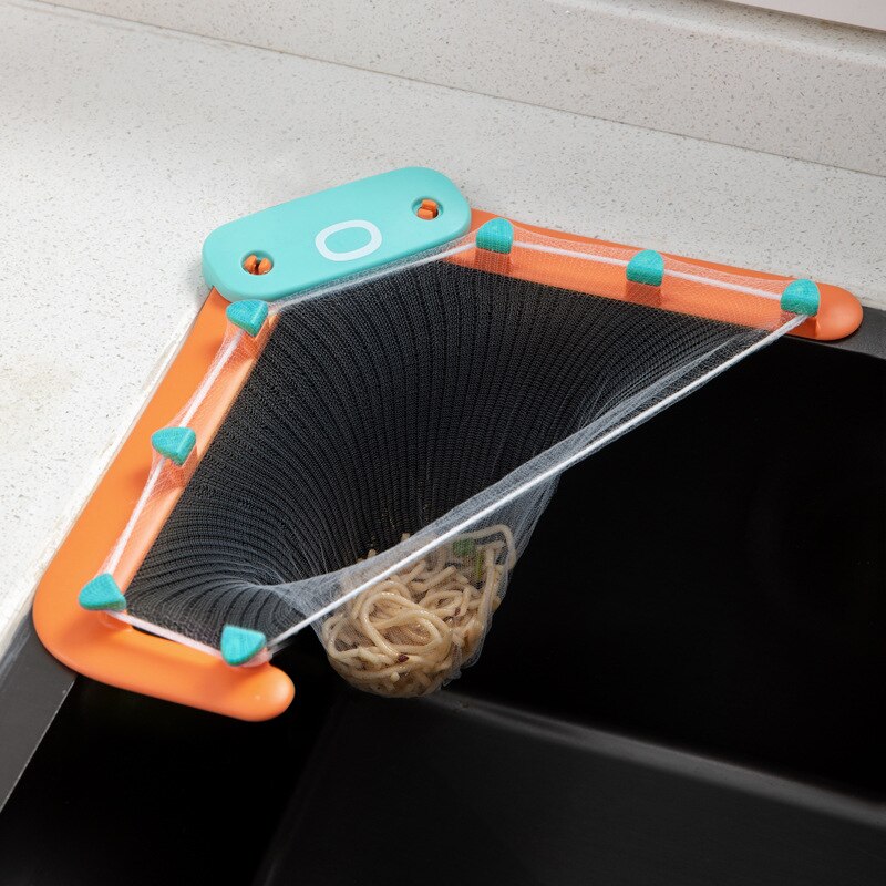 1pc Octopus Sink Drain Rack Kitchen Sink Garbage Filter Net Dishwashing Tank Leftovers Rice Disposable Leak-proof Net Drain Rack: orange