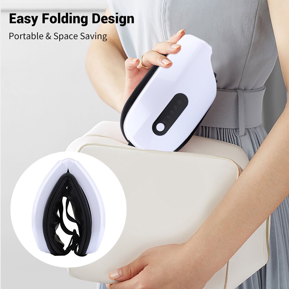 Rechargeable Eye Massager Air Pressure Eye Massage Compress Vibration Massage for Eye Glasses Foldable Music Eye Care Device