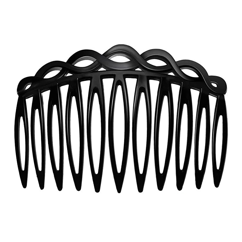 Peines laterales para el cabello de Estilo Vintage para mujer, peine Francés para el pelo con dientes rectos, Clip para el pelo, accesorios para el cabello de Boda nupcial, 2022: Negro