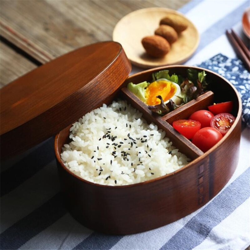 Japanse stijl bento boxen 3 roosters houten lunchbox draagbare picknick kinderen studenten voedselcontainer keukenaccessoires