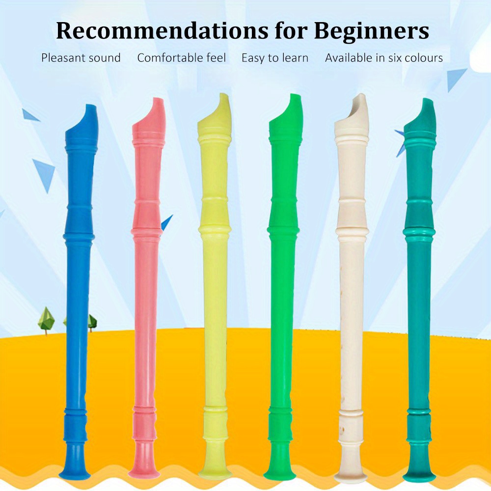 Enregistreur Soprano G, Instrument clé pour débutants, flûte à 8 trous avec tige de nettoyage, flûte musicale ABS, Instrument de musique en résine