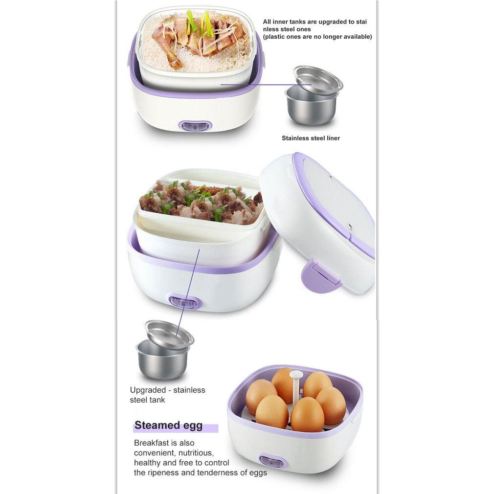 1L Multi-functional Electric Lunch Box 110/220V/Car EU/US Plug Food-Grade Mini Food Container Food Warmer For Dinnerware Sets