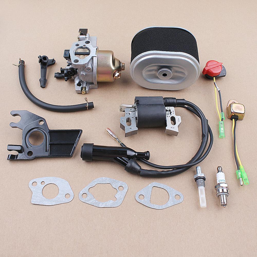 Carburetor Ignition Coil Spark Plug Air Filter Kit for Honda GX160 GX200 5.5HP Engine Carb Replacement Parts