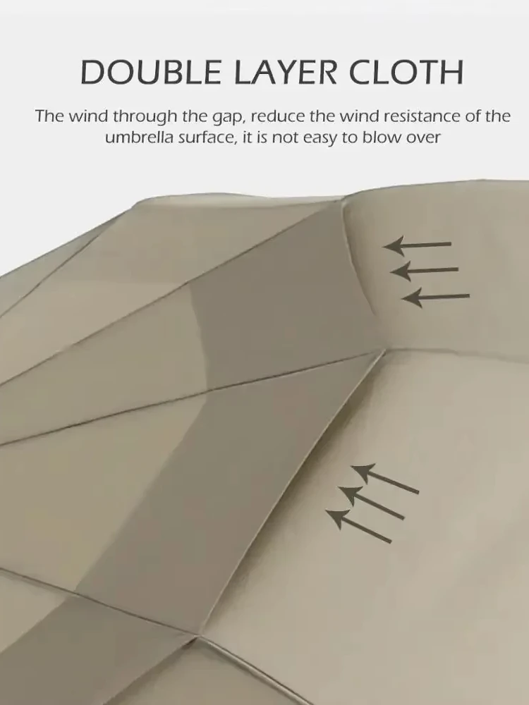 PARACHASE Big Rain Umbrella Waterproof Double Layer Windproof 10 Bones Umbrella Men Business Style Golf Large Automatic Umbrella