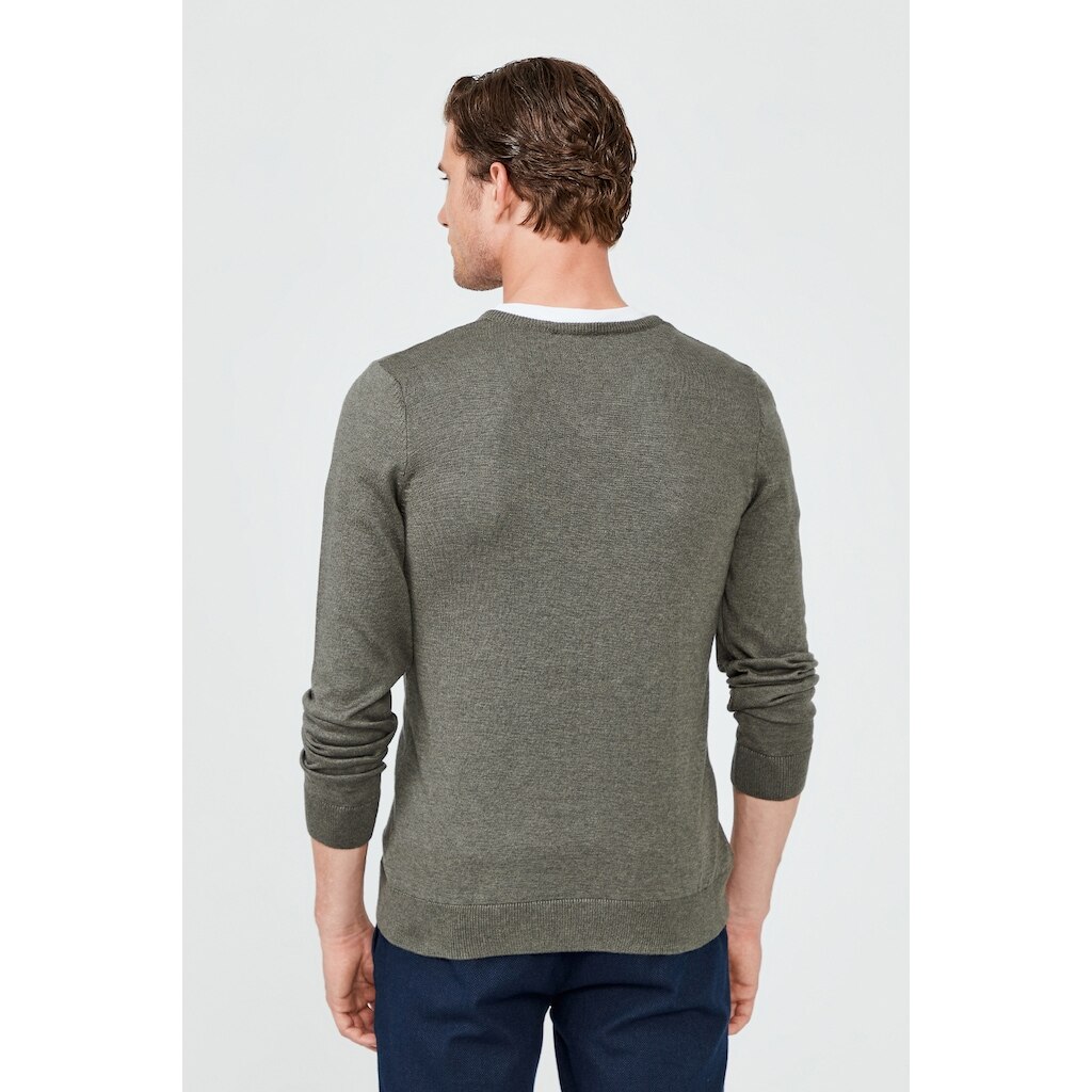 AVVA-suéter liso con cuello en V, para hombre, A02B5272