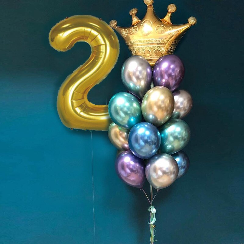 Ballons couronne en aluminium, décorations d'anniversaire pour fête d'anniversaire, chapeau de princesse et de dessin animé pour bébé