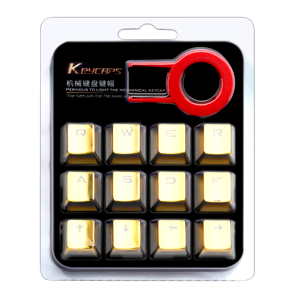Redragon 12 Key Double Shot Injection Backlit Electroplated mechanical keyboard keycaps For Cherry MX style Including key-puller