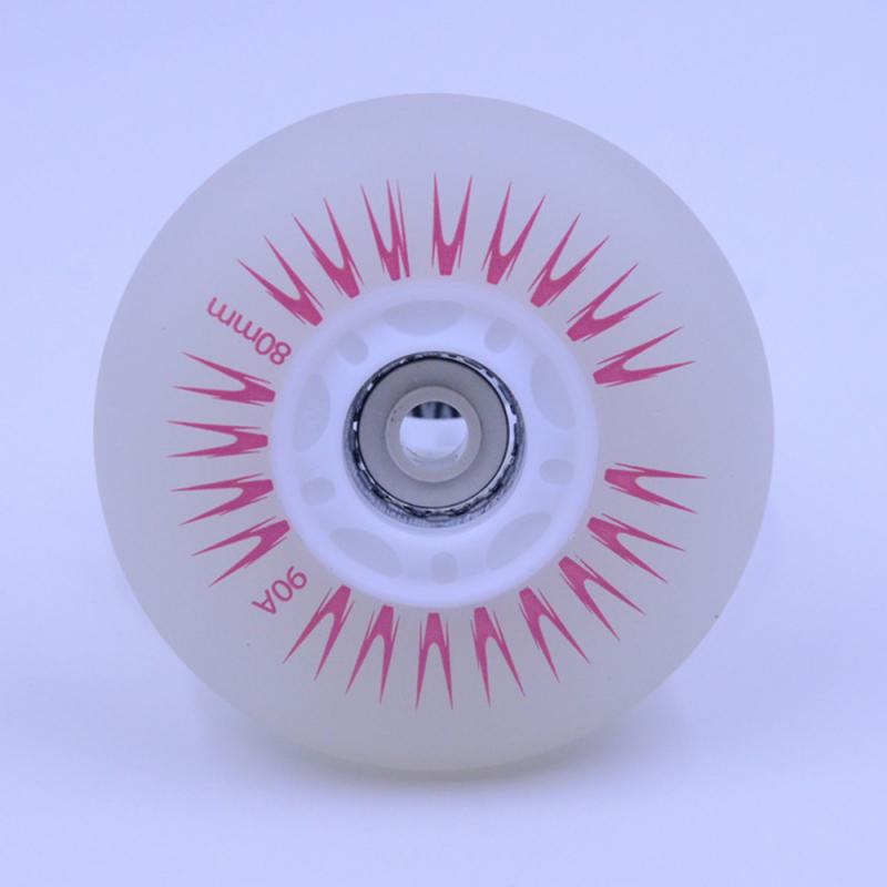 4pcs LED Sliding Flashing Skating Wheel 80mm 90A Inline Roller Skate Wheels Light Make You More Cool In Night Skate