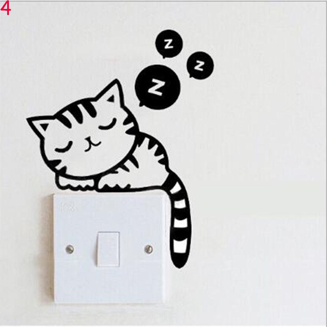 DIY Funny Cute Sleeping Cat Pandas Switch Stickers Vinyl Decal Bathroom Wall Sticker for Home Decoration Animals Art Stickers: 4