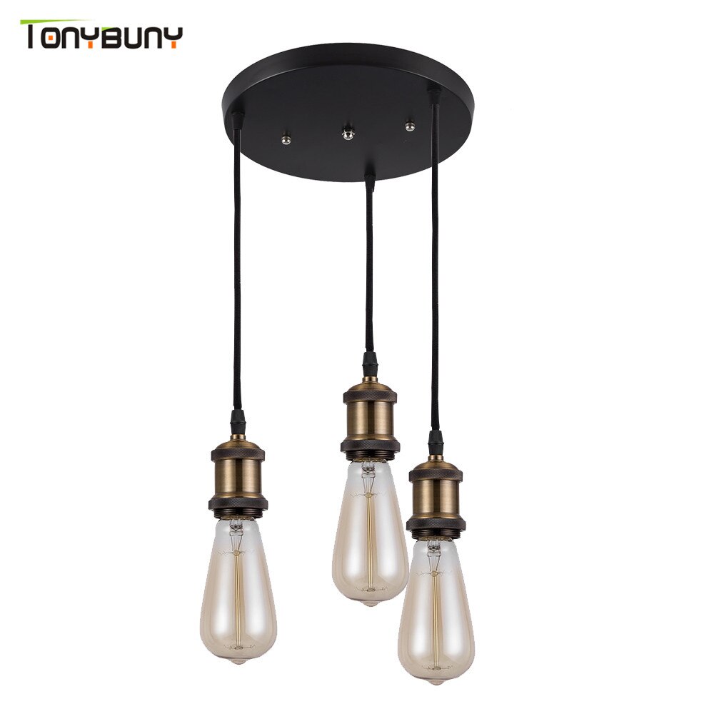 Retro Industriële Loft LED Bar Hangende Lamp E27 Socket hanglampen Aluminium Eetkamer Hangende Verlichting Keuken Opknoping Lampen