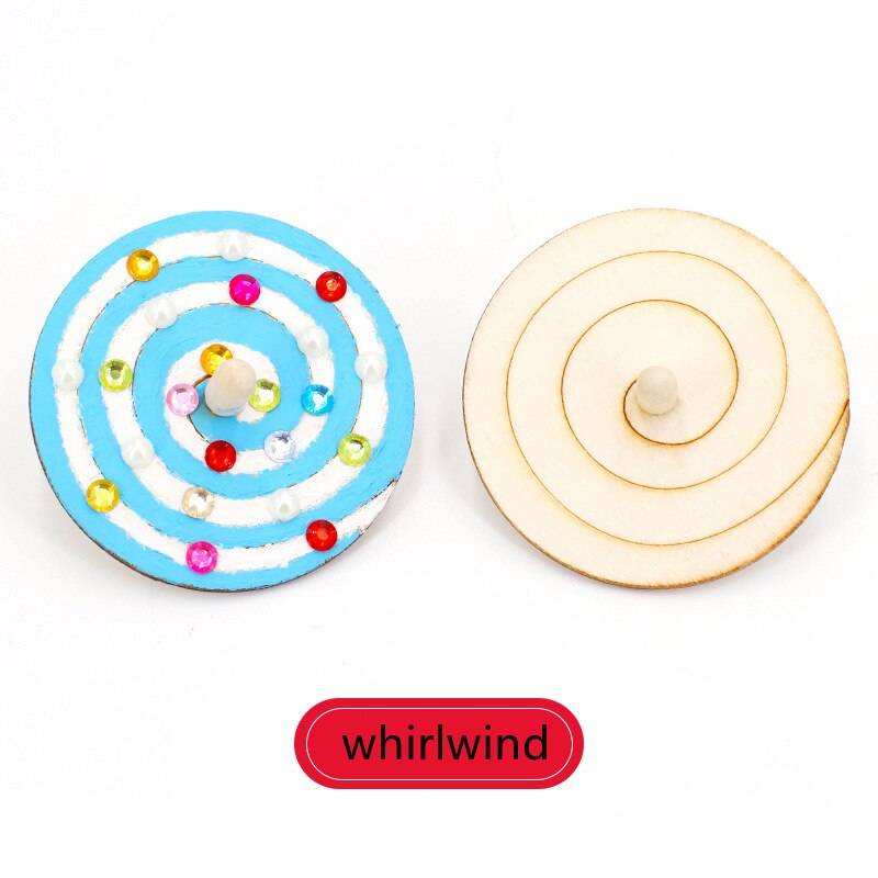 5 Piece/lot DIY Toys For Child Divergent thinking Spinning Top Wooden Diy Coloring Children Play Spinning Birthday ZLL: whirlwind