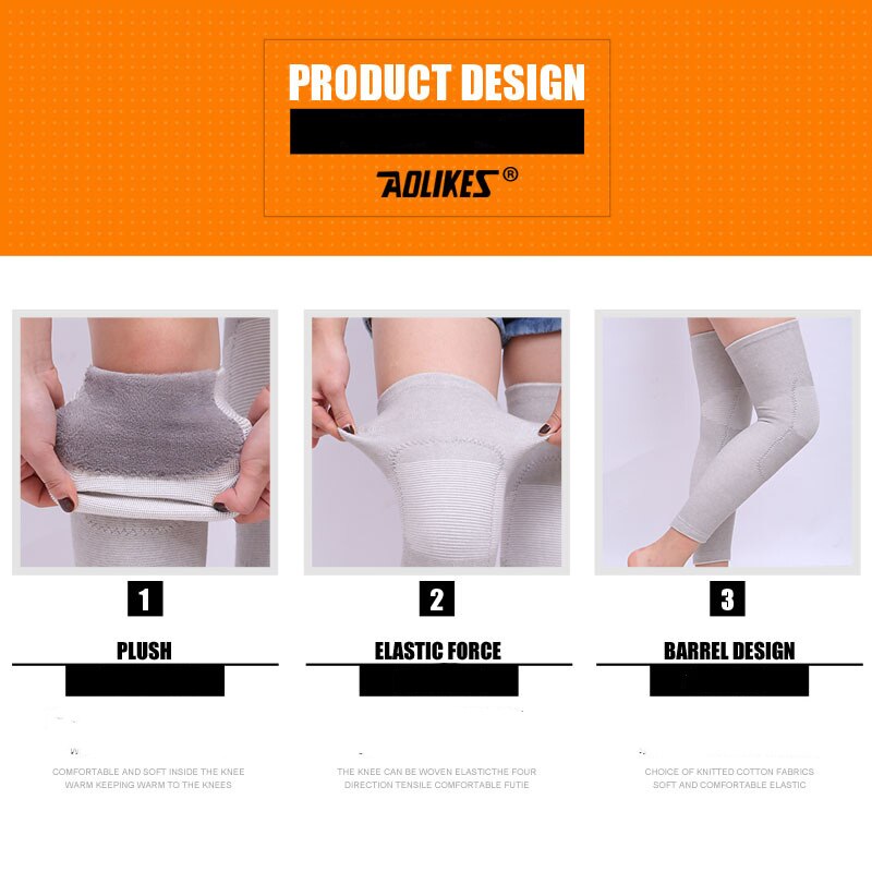 2 st/lot vintersport utomhus varma förlängda knäskydd skydd skyddande elastisk ull termisk plysch knäskydd knäskydd knäled
