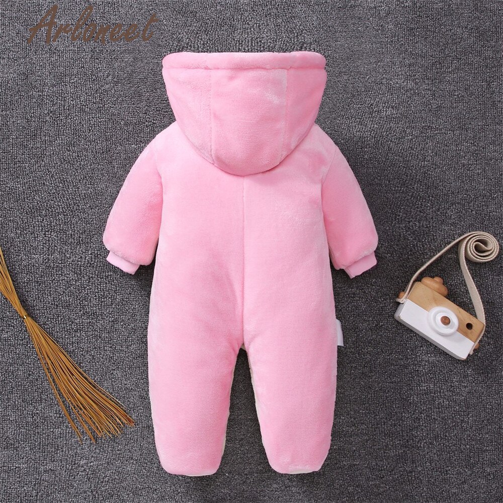 Arloneet dos desenhos animados casacos do bebê meninas inverno grosso casaco bonito raposa macacão com capuz outerwear algodão casaco de bebê menino outerwear