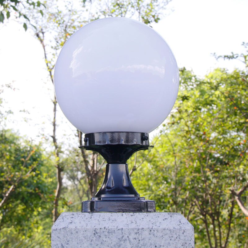 Ball shape outdoor pillar lamp waterproof gazebo porch gateway E27 chapiter light decoration column lighting
