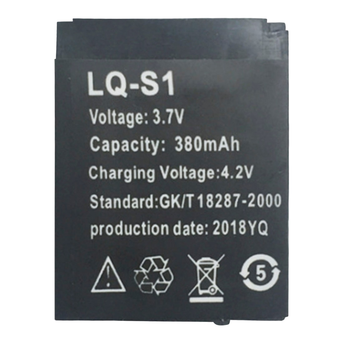 1 Uds inteligente pilas para reloj LQ-S1 3,7 V 380mAh batería recargable de polímero de litio para reloj inteligente DZ09 QW09 W8 A1 V8 X6