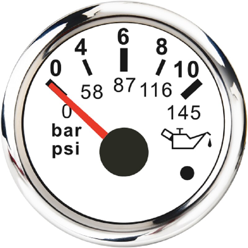 Jauge de pression d'huile universelle 0-5 Bar 0-10 Bar indicateur de pression d'huile Marine avec alarme adaptée pour voiture bateau Auto moto: WS 0-10Bar