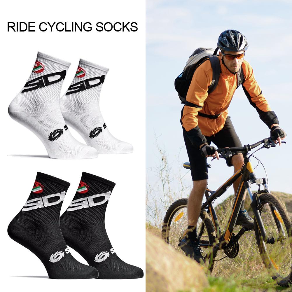 Cykelstrumpor män kvinnor sport utomhus svart vit andas landsvägscyklar strumpor löpning utomhus strumpor sporttillbehör