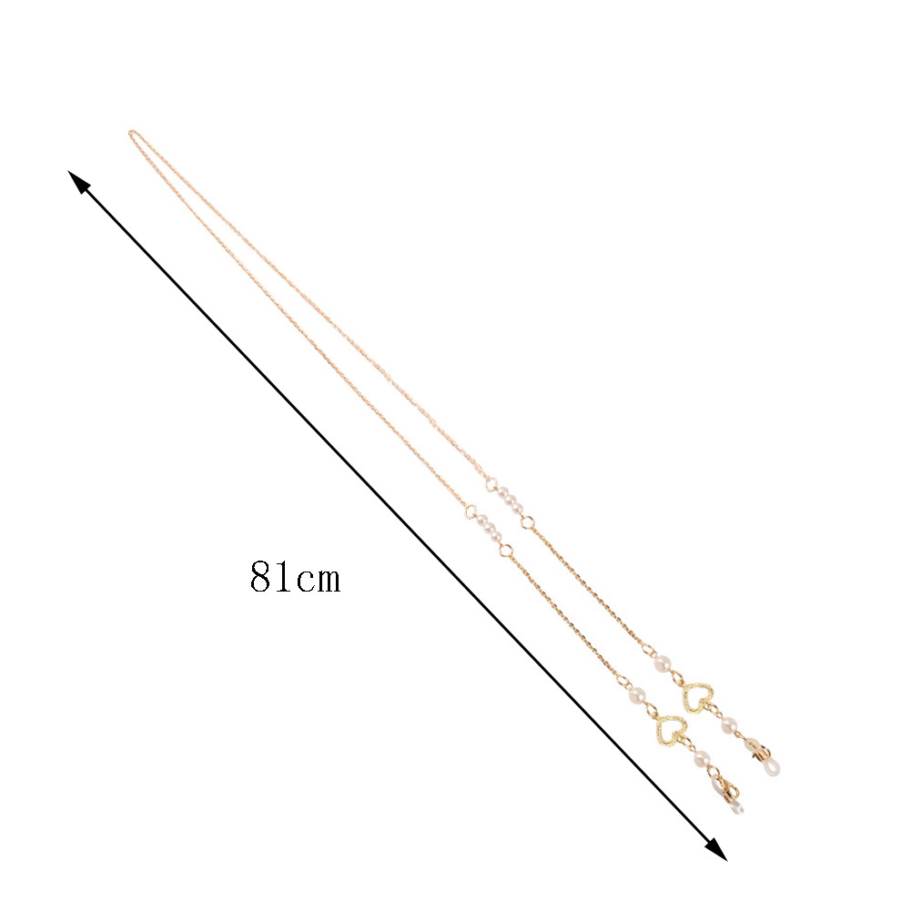 Elegante óculos de sol corrente para mulher pérola coração borboleta pingente anti-deslizamento óculos correntes cordão ouro pendurar pescoço eyewear encantos
