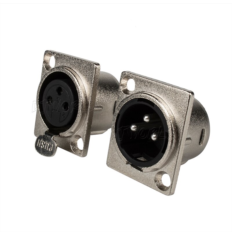 1 par xlr-kontakter metall/plast-kontakt 3- -pins caron-kontakt for mikrofonkontakt scenelysutstyr kabelkontakt: 1 par strykejern