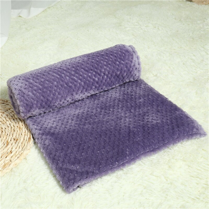 hiver chien lit couverture doux polaire chat chiots automne matelas nid Chihuahua Teddy housse de couchage serviette coussin: Purple / S