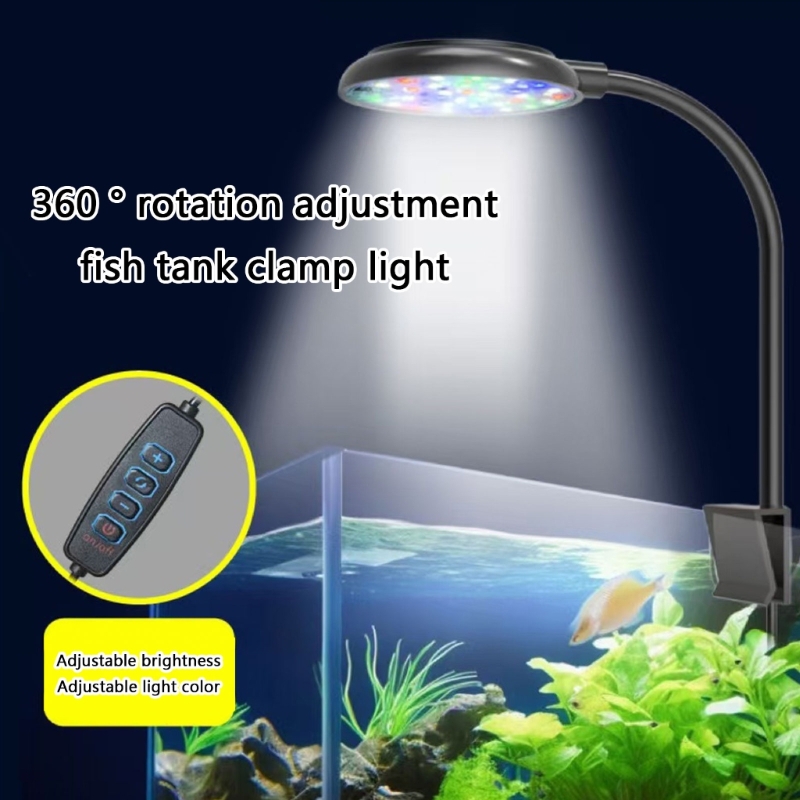 Aquariums Light Full Spectrum Fishtanks Lamp with Adjusting Brightness Clipon Fishtanks Lighting for Various Size Fishtanks