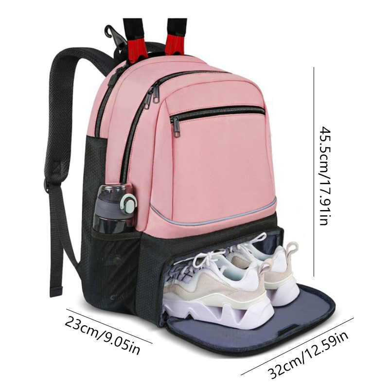 Professioneller Tennis-Rucksack, großes Fassungsvermögen, Sportschläger-Pack für 1–2 Tennisschläger, Outdoor-Badmintontasche mit Schuhfach