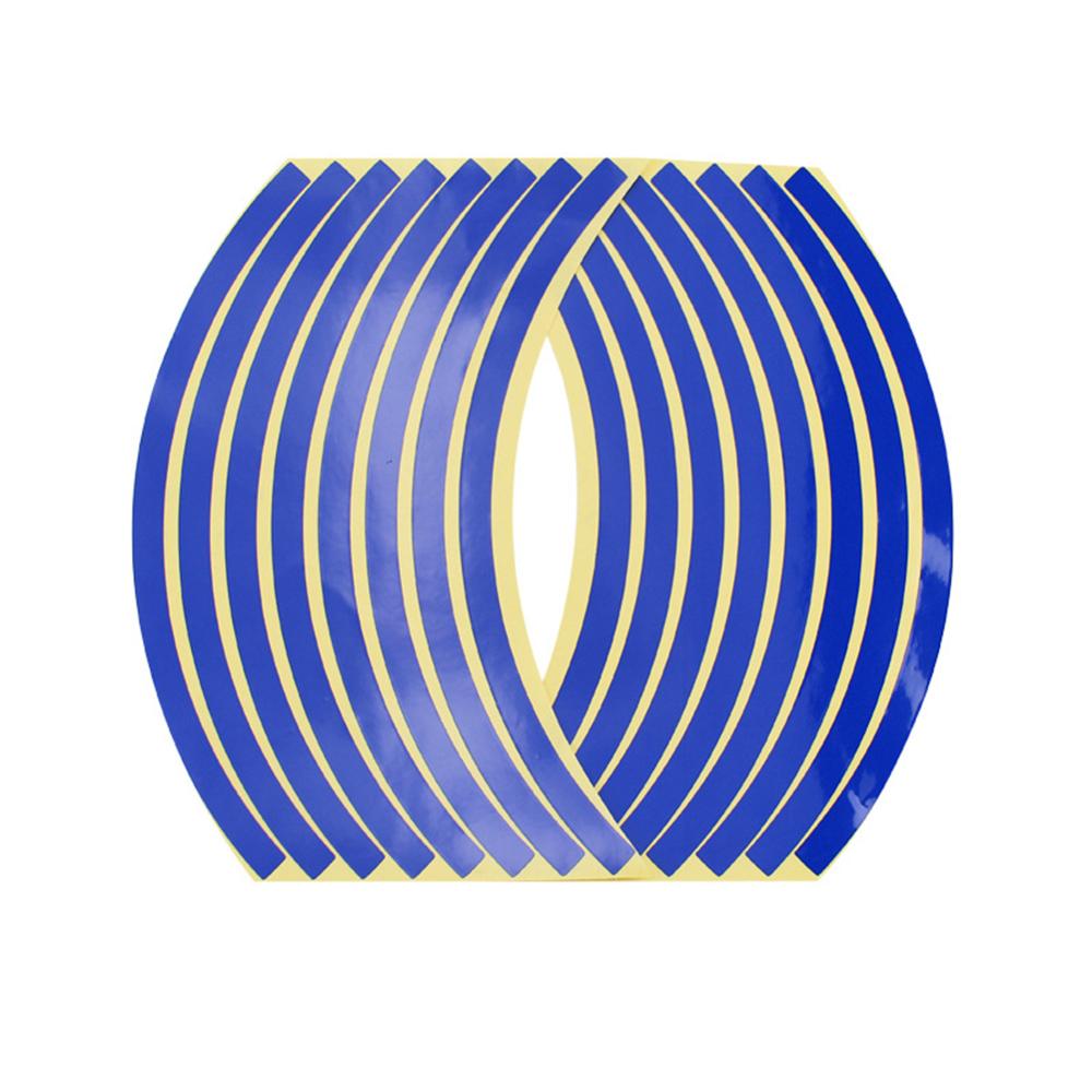 Adesivos refletivos para aro de roda de motocicleta, 16 peças, 12 polegadas, refletivos, segurança, decalque de bicicleta, de trânsito, para moto: Azul
