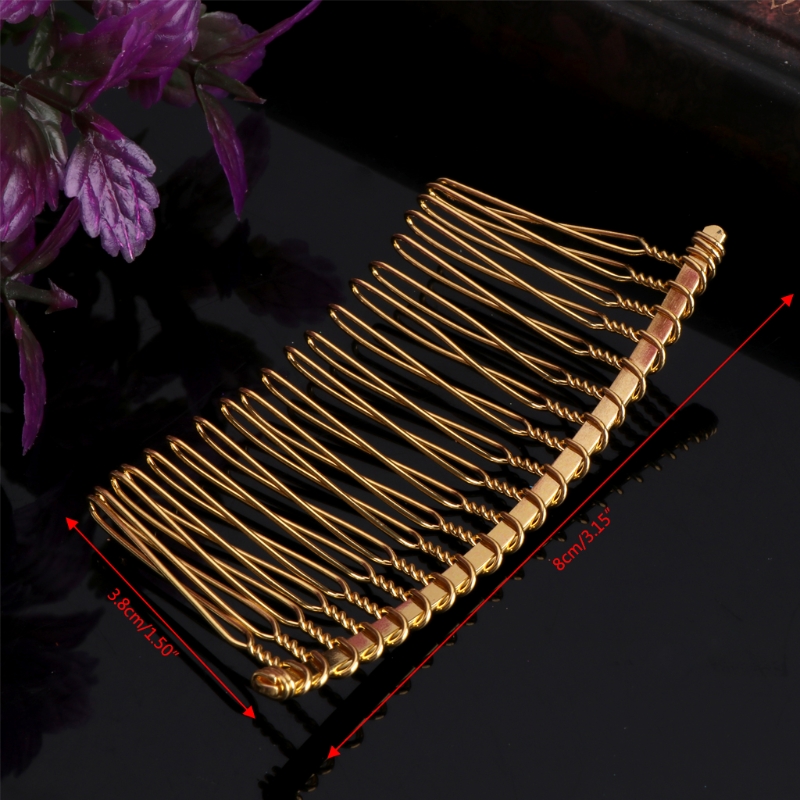Pinzas para el pelo de 20 dientes para novia, accesorios para el cabello, peine lateral de Metal para velo de novia, herramienta de peinado DIY para mujer