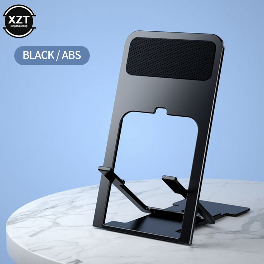 Desktop Mobile Phone Holder Stand for iPhone Xiaomi Universal Adjustable Foldable Table Cell Phone Desk Stand Holder: black