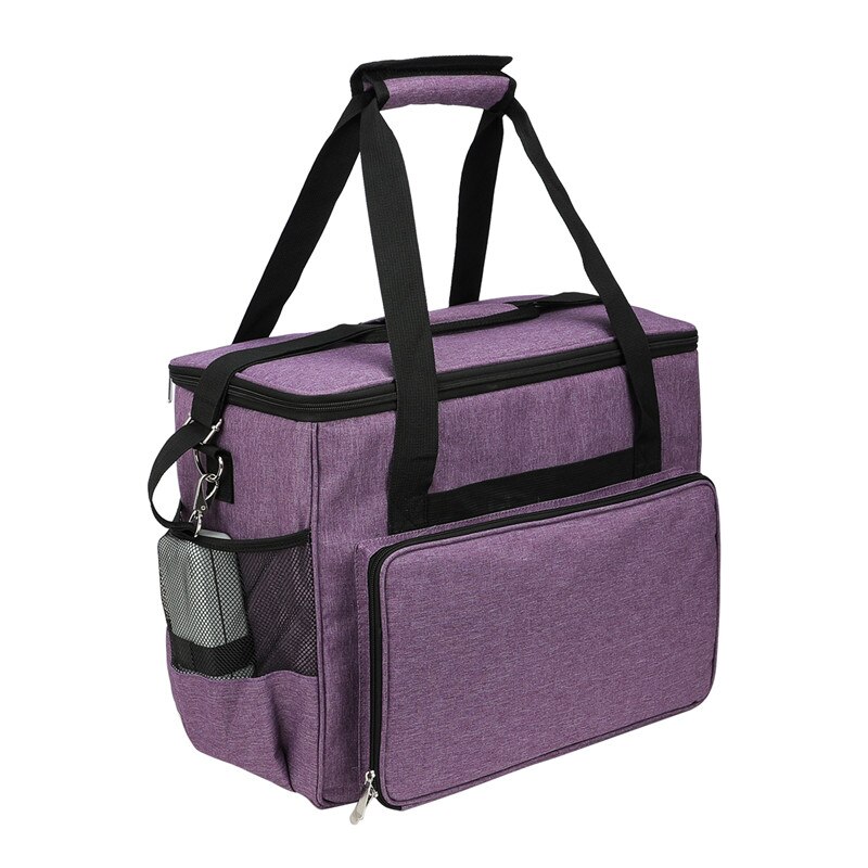 Stor kapacitet symaskine opbevaringspose tote multifunktionel bærbar rejse hjem organisator taske til syværktøj og tilbehør: Lilla farve