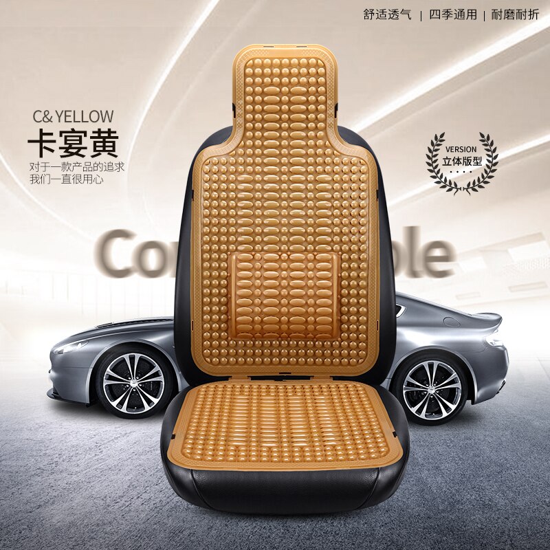 Universal sommer autostol kølig pude pvc beaded massage automobil stolebetræk med blød taljemåtte åndbar holdbar 1 stk.: 8