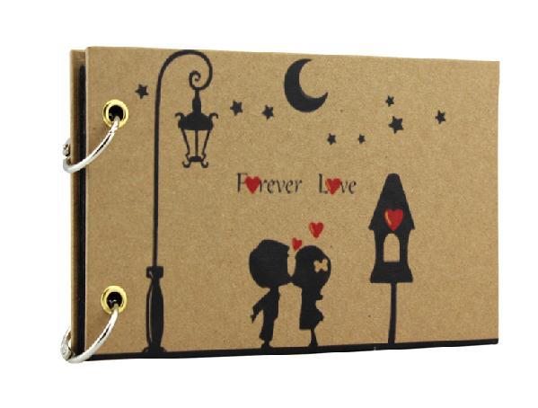 Mini hojas negras de 5 '', álbum de recortes hecho a mano con temática de amor para parejas de niños, álbum de fotos de libro de recuerdos: style1