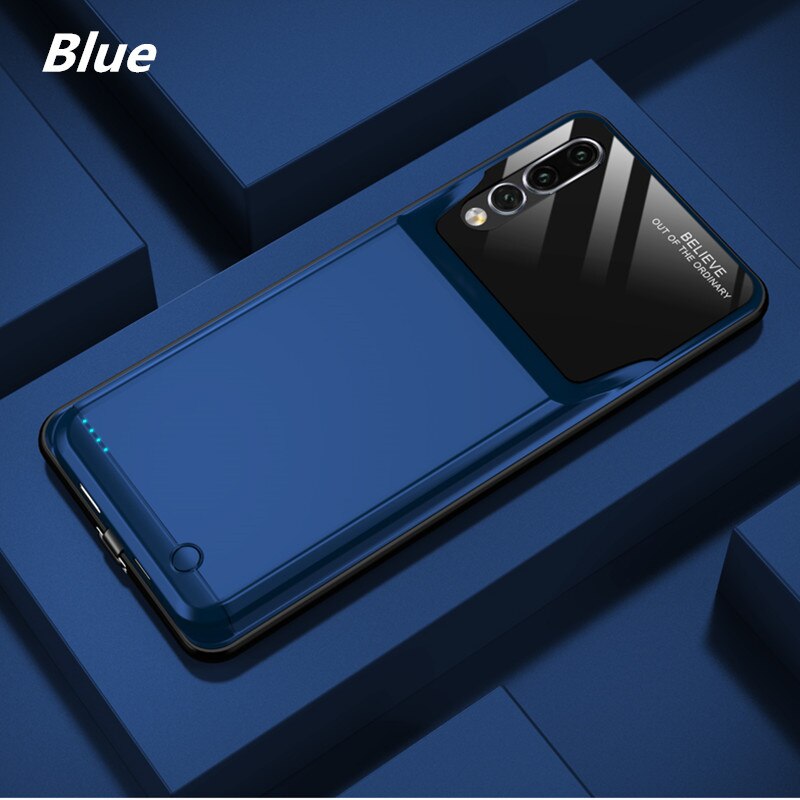 6000mAh Portable batterie étui pour Huawei P20 Pro chargeur de batterie externe couverture pour Huawei P20 batterie de secours étui de charge: Blue for P20 Pro