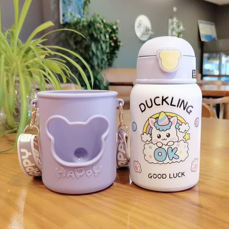 450ml Isolierte Tasse Mit Aufkleber Sicher Hygienisch Picknick Ich bin Freien freundlicher Studenten Sicherheit Sperren Doppel Schicht Vakuum Nette: 04